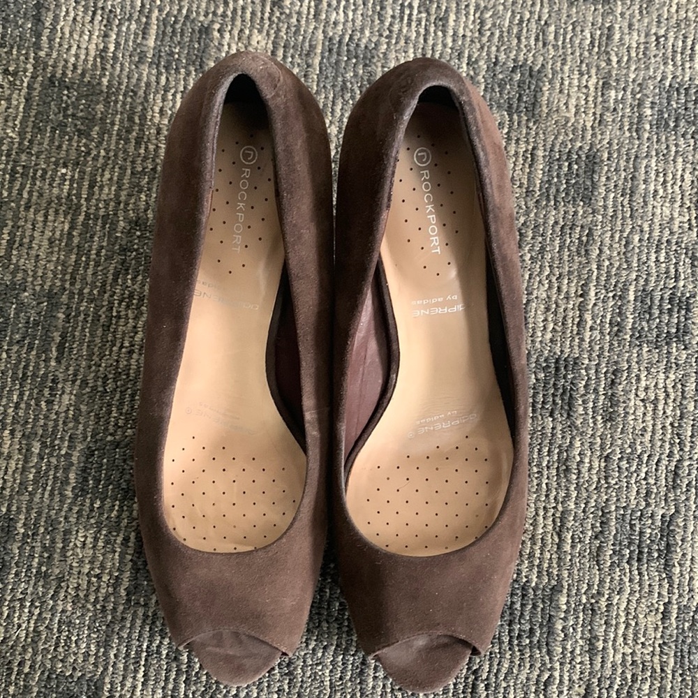 Rockport Adiprene by Adidas Womens Suede Leather Open Toe Platform Heels